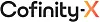 Logo von Cofinity-X, das Wort 'Cofinity' und der Bindestrich sind in schwarzer und das X in orangefarbener Schrift mit einem leichten Farbverlauf von hellorange/fast gelb zu dunkelorange/fast rot. Der Hintergrund ist weiß