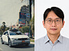 Geteiltes Bild mit einem Hyundai Ioniq 5 bei einer autonomen Testfahrt in Las Vegas und einem Porträt von Junghyun Kwon.