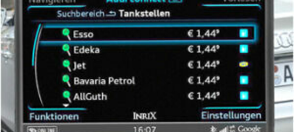 Audi connect informiert über Benzinpreise