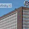 Die VW-Verwaltung und ein Logo von Cofinity-X