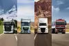 VIer Lkw von Scania, MAN, International und VW