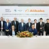 Vertreter von BMW und Alibaba beim gemeinsamen Gruppenfoto anlässlich der Unterzeichnungszeremonie.