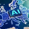 Europe Map with virtual gavel and sound block and AI word. Concept of the EU recently adopted the AI Act, ushering in new restrictions on Artificial Intelligence use cases and mandating transparency