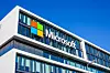 Microsoft logo at office building, Munich Germany